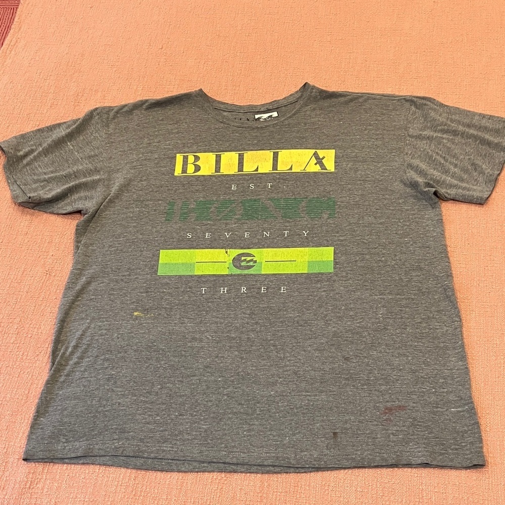 Billabong organic cotton blend XL Gray t-shirt FAIR condition
